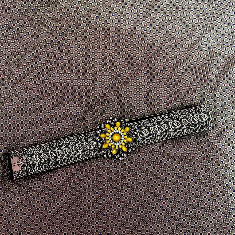 Silver belt with brooch